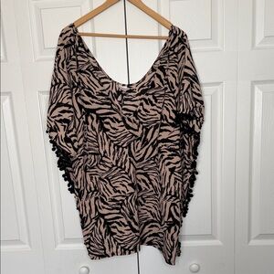 Zebra Print Beach Cover-Up – Size L